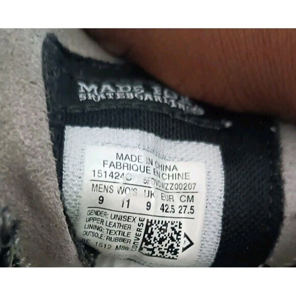 Converse Con Lunarlon Skateboarding Sneakers All Star Mens Size 9 Gray Low Top - Picture 5 of 5